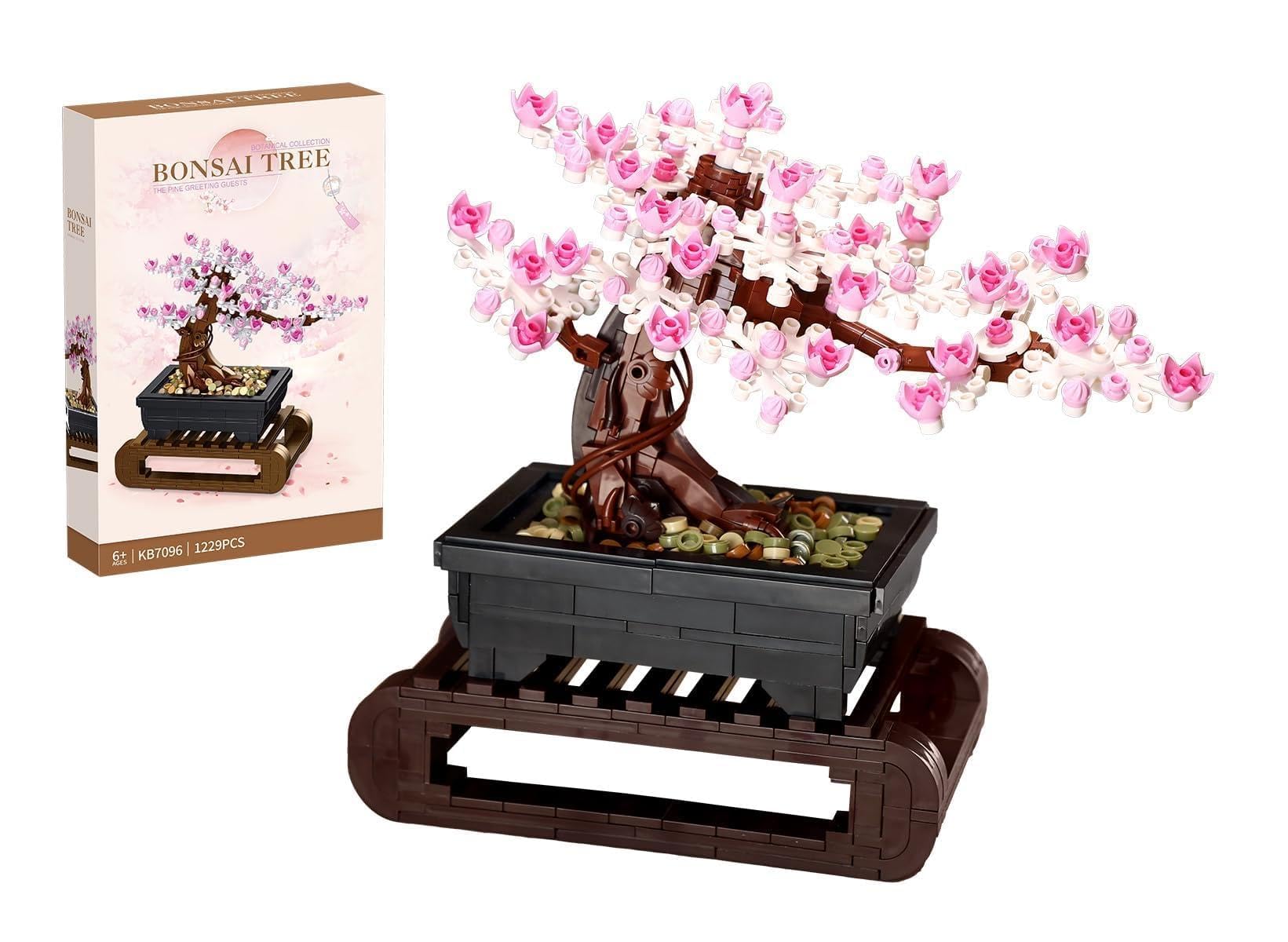 Cherry Blossom Tree Building Set,3 in 1 Sakura Bonsai,DIY Plant